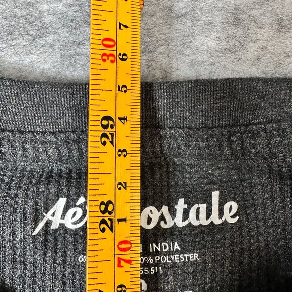 Aeropostale Mens 2XL Charcoal Gray Long Sleeve Ribbed Knit Pullover - Picture 5 of 6
